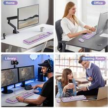 MOFII MOFII Ergonomic 2.4G Wireless Keyboard Mouse Combo 68 Keys Retro Round Keycap Typewriter Keyboard With Noiseless Button Mouse Multimedia Function Cute Keyboard Mouse Set For PC/Laptop/Desktop-Grey