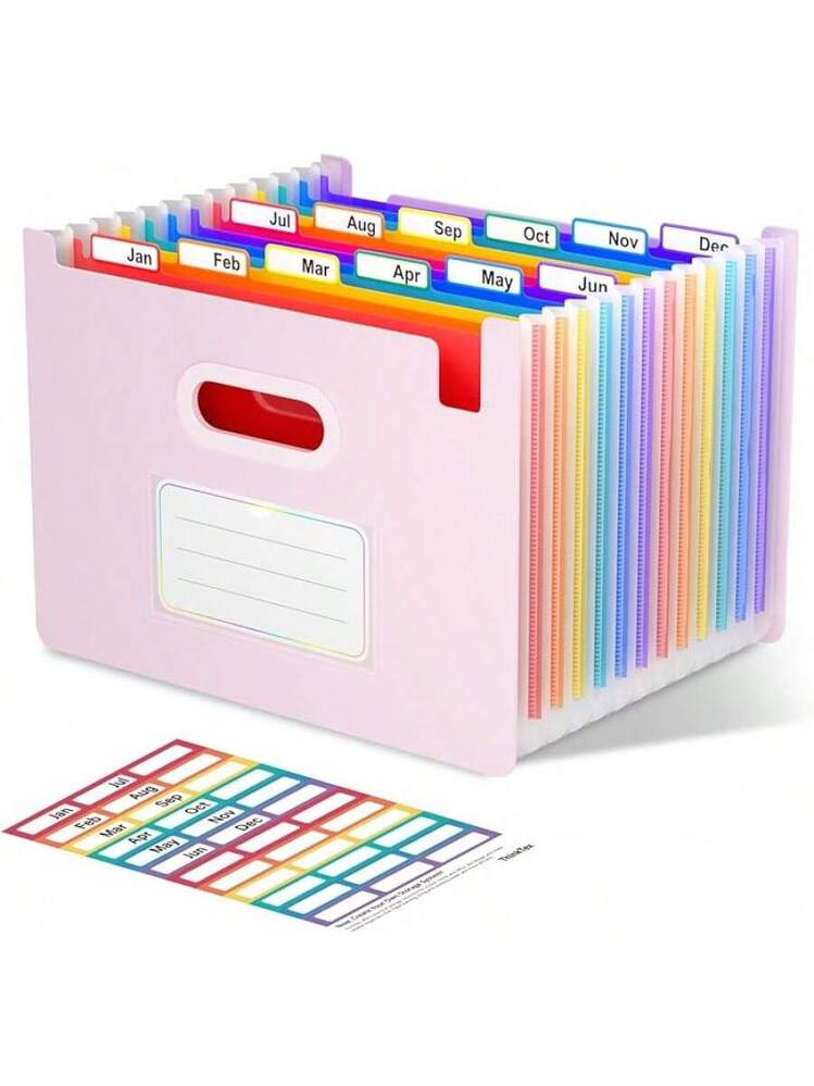 ThinkTex 26 Pockets Accordion File Organizer, Upright & Open Top