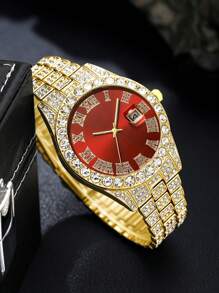 6 件套 Naturalism 男士奢华商务石英腕表套装，含领带、手帕、胸针和领带夹，适合开学、周年纪念、感恩节等场合