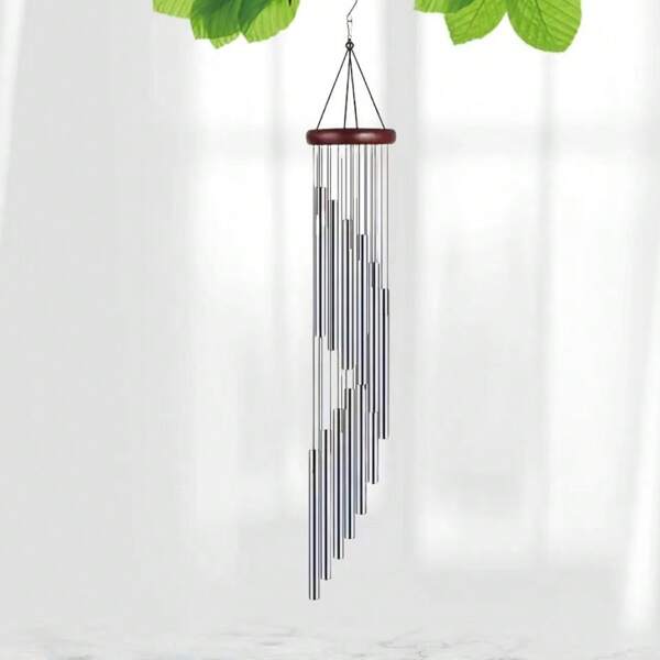 Carillón de viento arcoíris para exteriores, carillón de tubos metálicos, adecuado para uso en exteriores, jardín, patio, balcón y decoración del hogar