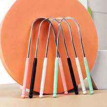 1pc Stainless Steel Tongue Scraper, Oral Cleaning Tool With Ergonomic U-Shaped Handle, Multi-Color Options, Effective For Oral Hygiene And Fresher Breath, Personal Care & Cleaning Tool, Durable Metal Cleaning Tool, Bathroom Home Decor, Living Room, Bedroom, Gift For Men, Women, Parents, Friends, Wedding, Party, Birthday, New Year, Accessory, Fun Gift, Color And Style Randomly Shipped
