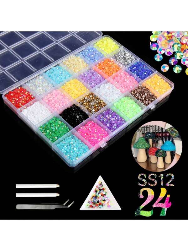 About 19500/12000 Pcs 3mm Resin Rhinestones For Crafting, For Bedazzling, Round Flatback Rhinestones For Crafts Clothing Nails Makeup With Pickup Tools,Colorful Rhinestones For Nails, Multicolored+ AB+Transparent With Picker Tools For Bedazzling Nail Crafting Face Makeup, Charms For Nails Face Eyes Makeup Body Tumblers Bottles DIY Crafts Clothes Shoes