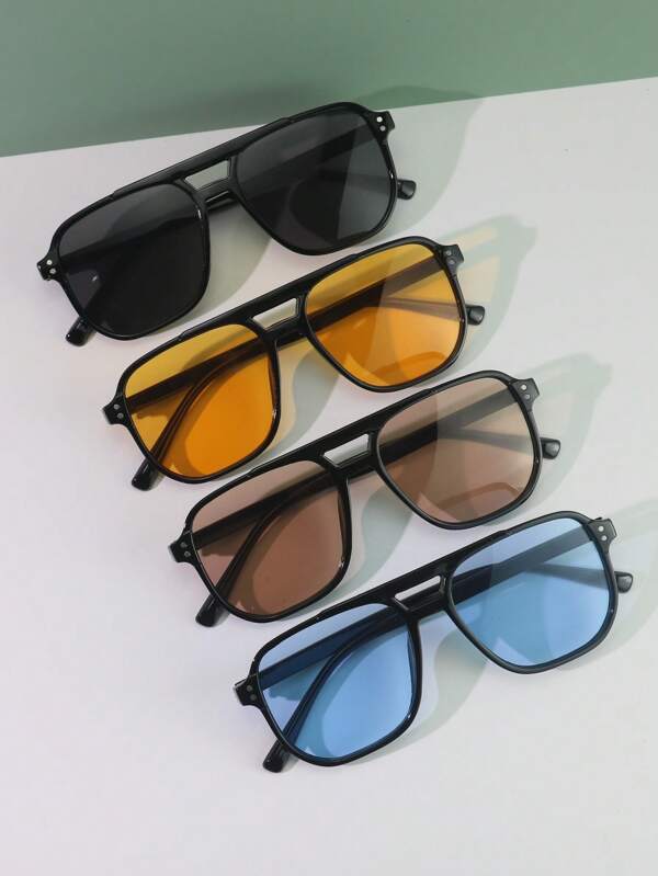 4pcs Men's Multicolor Classic Retro Summer Vacation Casual Fashion Fashion Glasses
