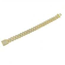 1pc Men's Luxury Fully Iced Out Rhinestone Hiphop Cuban Link Chain Bracelet - Bracelet - View 9