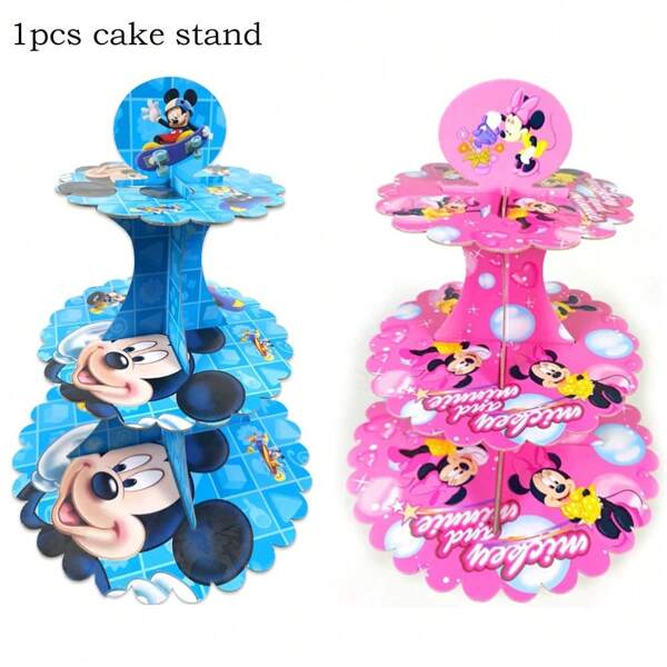Disney 1 Set Disney Mickey Mouse 3-Tier Round Cake Stand, Suitable For Family Gatherings, Christmas Birthday Theme Party Decorations, Cake Stands, Birthday Decorations, Christmas, Cake Stands, Mickey Mouse Cupcake Stands, Mickey Mouse Cake Stands, Cake Turntables