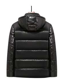 Jachetă casual cu glugă pentru bărbați, jachetă sport îngroșată pentru exterior, toamnă/iarnă - Negru - Vizualizare 4