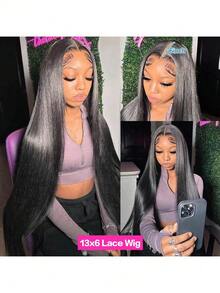 MYLOCKME 34 36 Inch Invisible Strap 360 Full Lace Frontal Straight Drawstring Wigs Human Hair 200% Density Wear And Go 6x4 9x6 5x5 Pre Plucked Pre Cut Lace Glueless Wigs For Women 13x4 13x6 Transparent Lace Front Brazilian Virgin Human Hair Wig Natural Black - Natural Black - View 11