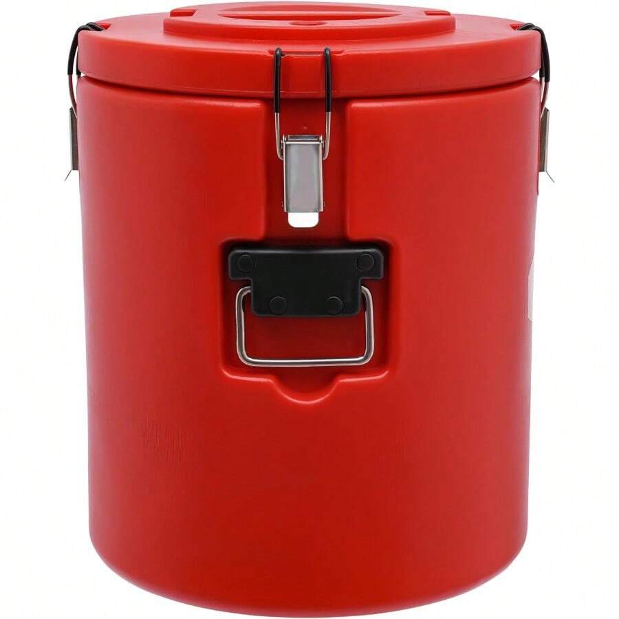 Insulated Bucket Commercial Food Warmer Stainless Steel Pot Large Capacity Cold And Hot Insulated Soup Carrier For Restaurants And Large Families 30L 27.24 QT Red
