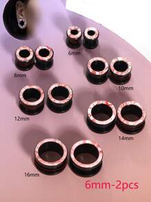 2 件不锈钢耳塞，大号双喇叭合金量规，拉伸螺丝配合通道量规 2g - 5/8 英寸身体穿孔首饰