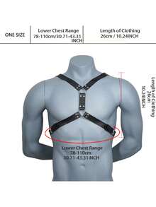 Herren Leder Brustgeschirr, Herren Geschirr Leder, Leder Hosenträger für Herren, Halloween Kostüme, Sexy und Kostümzubehör für Herren