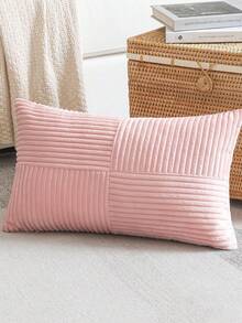 1pc Corduroy Pillow Cover, Lumbar Pillow, 45*45cm/30*50cm (Pillow Insert Not Included), Soft & Comfortable, Suitable For Living Room Sofa, Bedroom Headboard, Decoration, Pink, Autumn/Winter - Pink - View 3