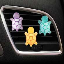 1pc Cute Luminous Colored Turtle Car Air Conditioning Vent Car Decoration Decoration Turtle Decoration Interior Fresh Air Vent Aromatherapy Clip - Big Turtle - View 2