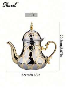 shoxil 1 pièce Cafetière traditionnelle arabe en acier inoxydable de 36 oz, théière à la menthe marocaine, cafetière du Moyen-Orient - Convient pour le café/thé/célébration/fête/cadeau/maison du Moyen-Orient - Cafetière - Voir 13