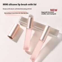 Silicone Lip Brush, Mini Silicone Brush, Portable Concealer Makeup Brush And Lip Brush, Lip Gloss, Lipstick And Concealer - Comes With Dust Cover. - Pink - View 8