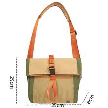 حقيبة كتف/حقيبة عبر الجسم مصنوعة من قماش النايلون المقاوم للماء، بتصميم بسيط وخفيف الوزن، حقيبة كانفاس ذات سعة كبيرة