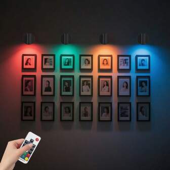 1 pezzo Lampada da parete con telecomando, luce notturna regolabile multipla con timer, 2000mAh ricaricabile con luce a forma di muro, lampada da muro per pittura a parete e decorazione Artork