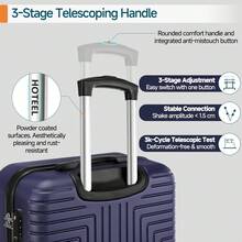 tooluck 5 Piece Luggage Sets ABS+PC Hard Shell Suitcases Travel Packing Box With Wheels TSA Aproved Lock And Carry On Bags Wash Bag Travel Suit Case Set For Men And Women,Blue - Màu xanh lam - Xem 4