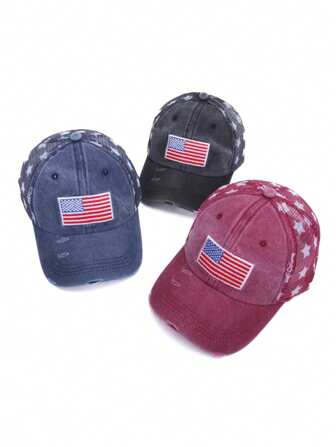 1pc Unisex American Flag Embroidered Star Truck Driver Cap, Mesh Breathable Vintage Trucker Hat, Wide Brim For Sun Protection, Suitable For Casual, Street, Spring, Summer