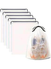 5/10 pezzi Sacche per scarpe da viaggio, grandi sacche per scarpe trasparenti, impermeabili e anti-polvere, portatili, per l'imballaggio delle scarpe, borsa porta scarpe unisex, scatola per scarpe, organizer per scarpe da viaggio, per viaggi estivi, vacanze, brevi viaggi, crociere, università, casa, hotel