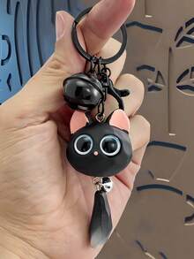1pc Cute Cartoon Big Eyed Cat Keychain, Creative Small Gift For Car, Bag Pendant Car Accessories Goth Y2k - Multicolor 2 - View 16