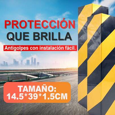 Protetor de Canto Refletivo | Protetor de Canto Refletivo | Protetor de Canto de  | Proteção Anticolisão | Design Vermelho/Branco/Preto/Amarelo | Fácil Instalação | 14,5 x 39 x 1,5 cm | Ideal para Estacionamentos, Armazéns e Espaços Industriais