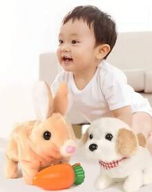 Robot Toy Dog/Stuffed Dog/Husky/Corgi - Yellow - View 3