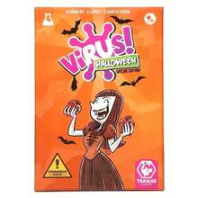 病毒！万圣节特别版卡牌游戏 - 一款极具感染力的娱乐卡牌游戏，充满感染力的家庭派对游戏，橙色，5.91x4.33x1.18英寸，包含恐怖插图和蝙蝠主题卡牌，棋盘游戏配件|趣味设计|彩色卡牌游戏