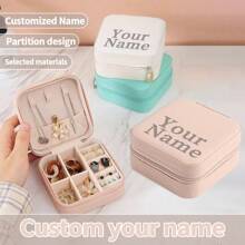 定制个性化珠宝盒，便携式耳环项链戒指珠宝收纳盒，小巧精致配件盒，迷你旅行珠宝袋，生日礼物，圣诞装饰，送给女朋友、妈妈的礼物 - 奢华珠宝盒