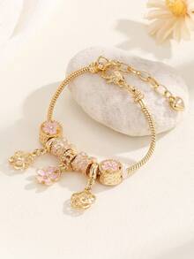 1 Piece Women DIY Bead Pink Bow Love Lollipop Flower Pendant Fashion Accessory - Multicolor - View 8