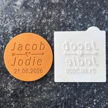 Ștampilă personalizată pentru biscuiți, Halloween și Crăciun, în relief, design 3D, pentru decorarea torturilor de bucătărie, instrumente de tăiere DIY, șablon pentru tort de zahăr, șablon de nuntă, lut moale, bomboane în relief, nume, tort, lucrat manual