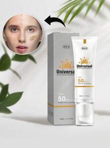 Crema solar facial con color FPS 50, hidratante y no grasa, con protección UVA/UVB, resistente al agua, apta para todo tipo de piel, tamaño de viaje.