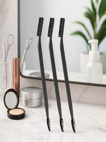 114/14/9/6/3/2pcs Spiral Tapered Brush Heads, Multi-Functional Combination Set, Suitable For Daily Commute, Beginner Practice, Party Makeup, Eyebrow Grooming - Black - View 3