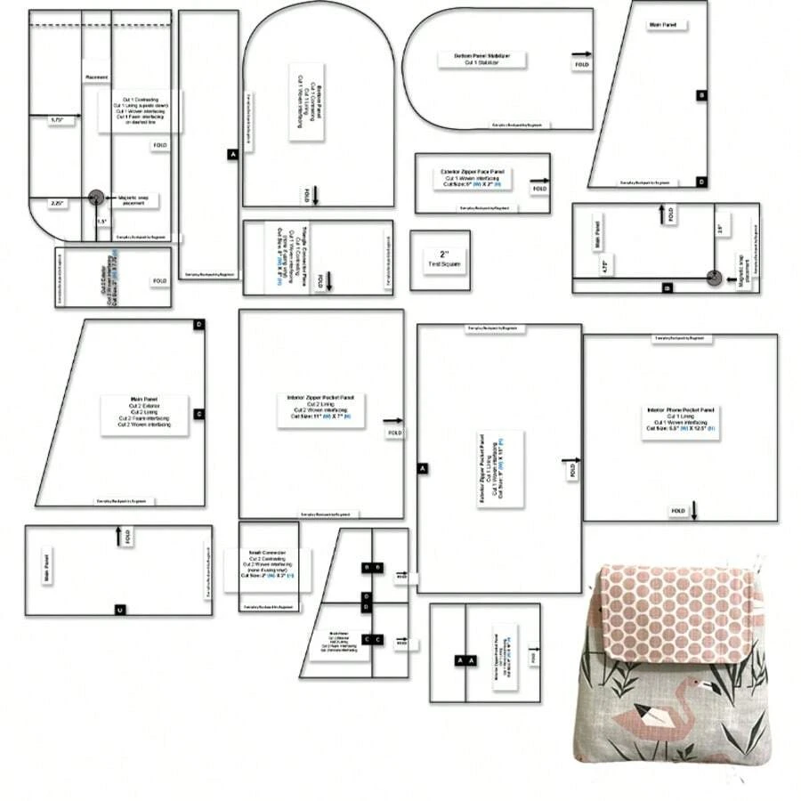 Rucksack Nähmuster, Damen Handtaschen Näh Muster im Maßstab 1:1, stilvolle Handtasche Muster, perfekte Nähvorlagen für handgefertigtes Taschenbasteln - das ideale, anfängerfreundliche Geschenk für Nähbegeisterte