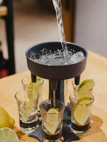 酒杯分配器和支架、葡萄酒分配器饮料分配创意酒漏斗、适用于葡萄酒和啤酒、饮料架、派对装饰用品、节日装饰用品（不含杯子） - 彩色 - 查看 6