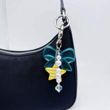 Encantos de bolso, decoración de mochila, lazos con estampado de guepardo y leopardo, llavero para bolso, accesorios de coche para mujeres - Multicolor - Ver 9