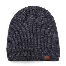 قبعة صوفية محبوكة متعددة الألوان للرجال - قبعة جمجمة شتوية مبطنة بطبقتين للاستخدام اليومي والرياضة والتزلج