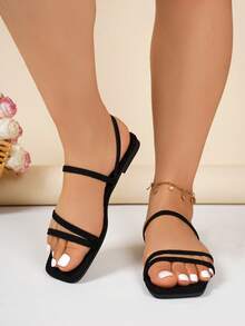 Se recomienda pedir un tamaño talla grande pequeño para estos sandalias con adornos de perlas blancas de imitación, zapatos de playa para mujer, sandalias de tacón bajo, sandalias gladiadoras, sandalias de tacón bajo para mujer, sandalias de playa para mujer, chanclas de playa de verano para mujer, sandalias marrones, sandalias de tacón bajo para mujer, elegantes chanclas de ajuste ancho - Negro - Ver 6