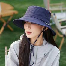 1pc Women Outdoor Hiking Hat, 4-Season Fisherman Sun Hat, UV Protection Sun Visor (Needs Manual String Tying) - A - View 3