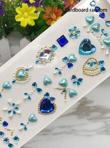 1 Stück zufällige Farbe Kristall Acryl Diamant Aufkleber für Mädchen, DIY handgefertigte dekorative Pentagramm und Pfauenform Juwel Aufkleber