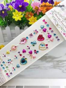 1 Stück zufällige Farbe Kristall Acryl Diamant Aufkleber für Mädchen, DIY handgefertigte dekorative Pentagramm und Pfauenform Juwel Aufkleber