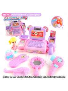 儿童角色扮演玩具超市收银机，角色扮演微型便利店收银台模型（需电池） - 彩色 - 查看 4