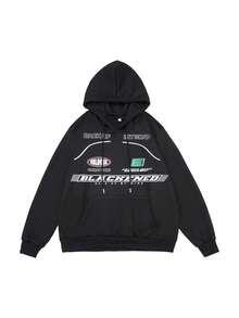 1pc Men's Hooded Sweatshirt - Polyester Solid Color Printed Hoodie, Loose Fit Pocket Pullover For Casual, Street, Outdoor, Sports, Campus Wear, Great Gift For Boyfriend/Husband, Spring/Autumn