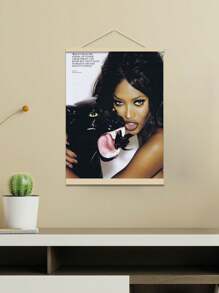 1 pieza Póster de decoración de Naomi Campbell para el hogar moderno, cuadro mural para la habitación, arte de pintura vintage divertida sin marco