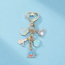 1 件合金油滴海洋生物系列海星、贝壳、珊瑚、鲨鱼钥匙扣、合金油滴吊坠、精致女生包包、珍珠钥匙扣、礼品及配件汽车饰品可爱哥特 Y2k - 彩色 - 查看 18