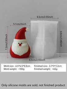 1pc Snowman, Christmas Tree, Santa Claus Candle Mold, DIY Silicone Snowman Candle Mold For Candle, Wax Melt, Plaster, Soap, Resin Crafts, Christmas Snowman Design, Home Decor, Holiday Gift, Art Supplies - White - View 22