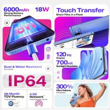 Infinix SMART 10 Plus 4GB+128GB 6000mAh 长效电池手机 6.67 英寸 120Hz AMOLED 显示屏 300% 超大音量 双扬声器 IP64 防水 触摸传输 NFC 文件共享 18W 快速充电 6000mAh 大容量电池手机圣诞礼物 送给家人的完美礼物 智能手机 - 寶石紅 - 查看 3