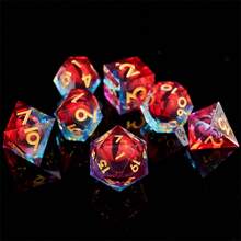 7pcs Tabletop Game Dice Set | Transparent Resin Material, Includes Themed Items - Multicolor - View 3
