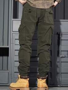 Fall-Winter 2025 Cargo Pants Men's Retro Baggy Slacks Men's Outdoor Pants Fashion Sweatpants - Xám - Xem 4