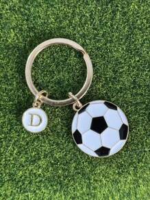 1 个足球形钥匙扣，合金材质，油滴效果，初始设计，是送给朋友、男朋友、篮球俱乐部活动、体育活动、情人节、汽车配件、包包挂件、学校用品的理想礼物