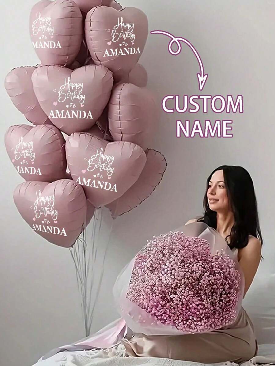 1 pezzo Palloncini a forma personalizzata 2025, palloncini in alluminio rosa a forma di cuore da 18 pollici, adatti per matrimoni, San Valentino, proposte di matrimonio, anniversari, lauree, feste di compleanno, feste di moda, addii al nubilato, celebrazioni del Giorno dell'Indipendenza e feste estive, decorazioni per photobooth, decorazioni per l'atmosfera, cartelli di benvenuto